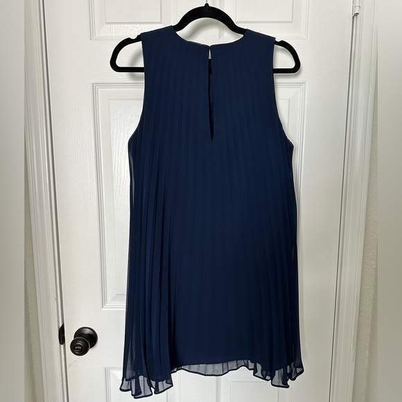 BB Dakota Navy Pleated Swing Dress - Picture 4 of 11